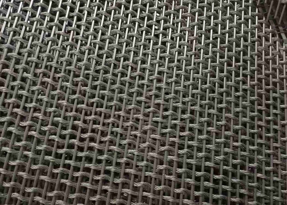 Crimped Facade Cladding ตาข่ายโลหะทอตกแต่งสีดำ