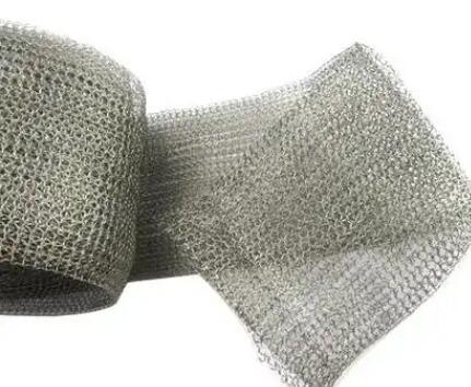 RFI Shielding Knitted Filtering Screen Mesh , Demister Stainless Steel Wire Mesh
